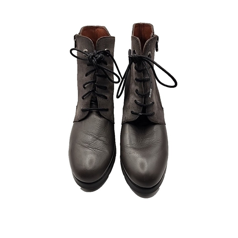 European Comfort Leather Booties Hispanitas Spain Lace Up Ankle Boots 38 (7.5-8) - Picture 4 of 14